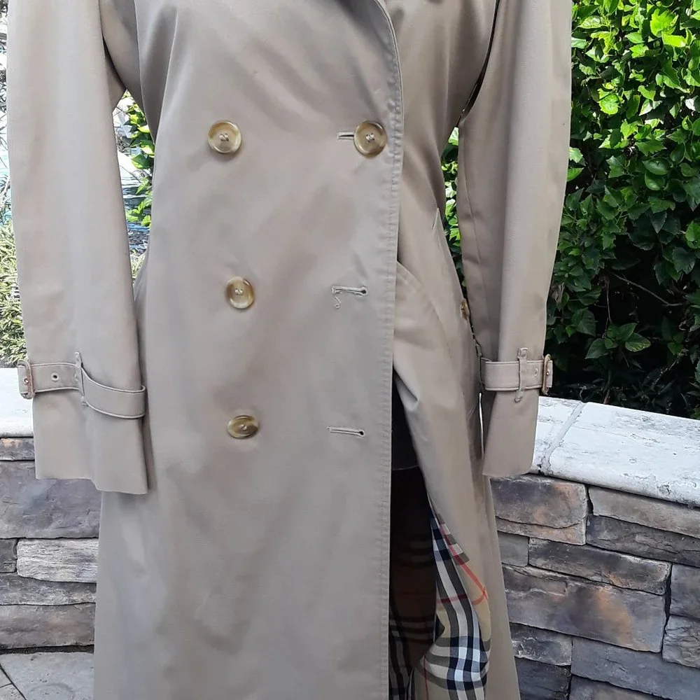 Burberry Check Heritage Trench Coat Honey Beige Size 6 - Picture 5 of 16